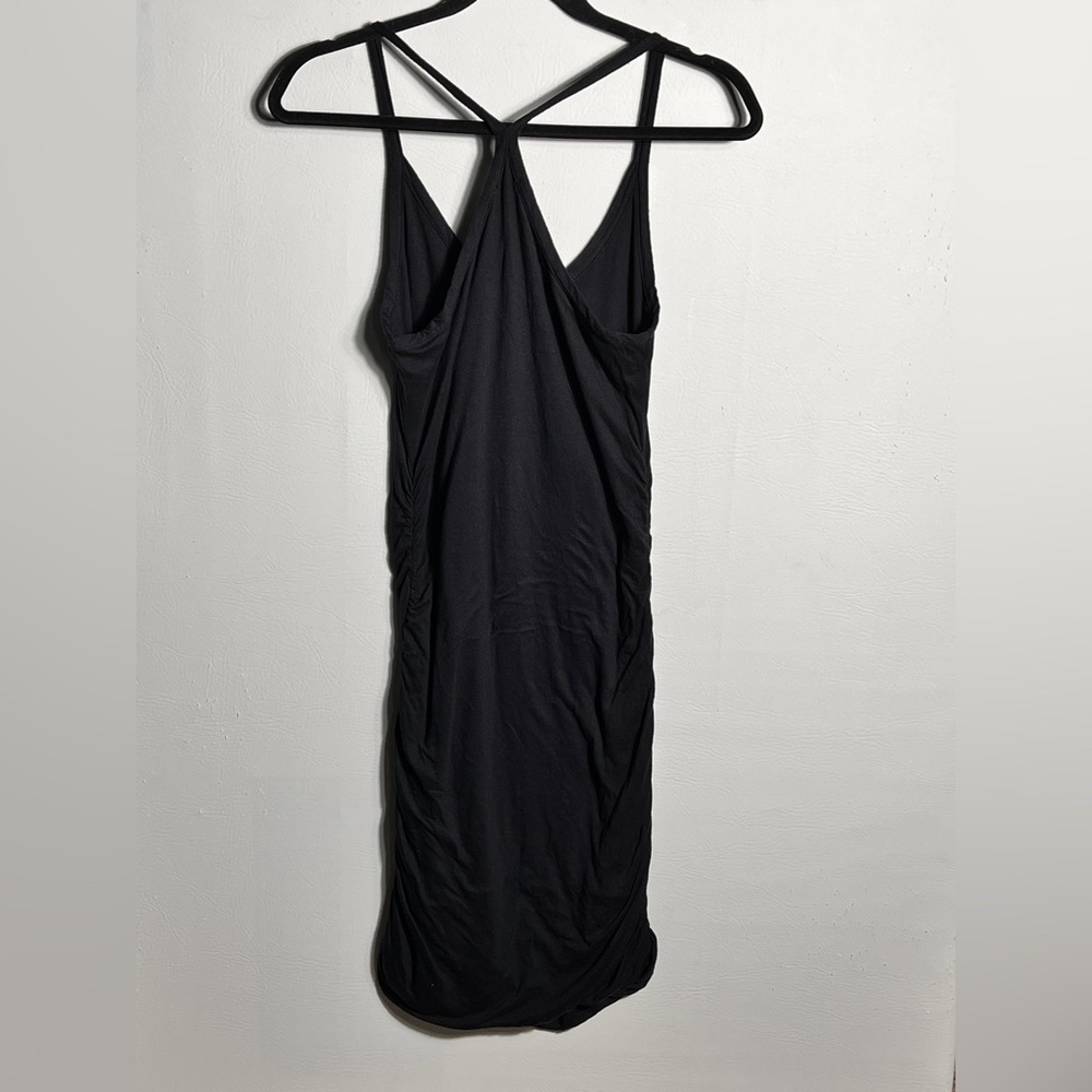 Splendid Ruched Racerback Black Tank Dress Small - Picture 4 of 10